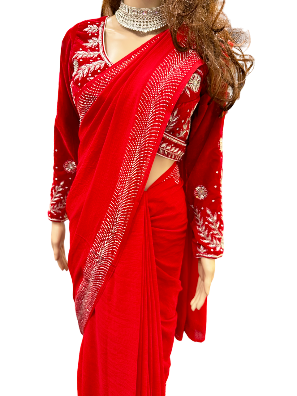 Swarovski Work Chiffon Saree